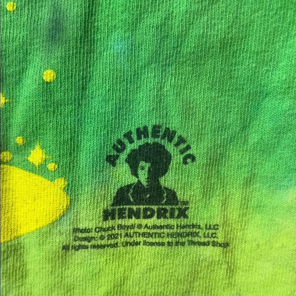 Liquid Blue Jimi Hendrix Psychedelic Tie-Dye T-Shirt - Picture 4 of 5